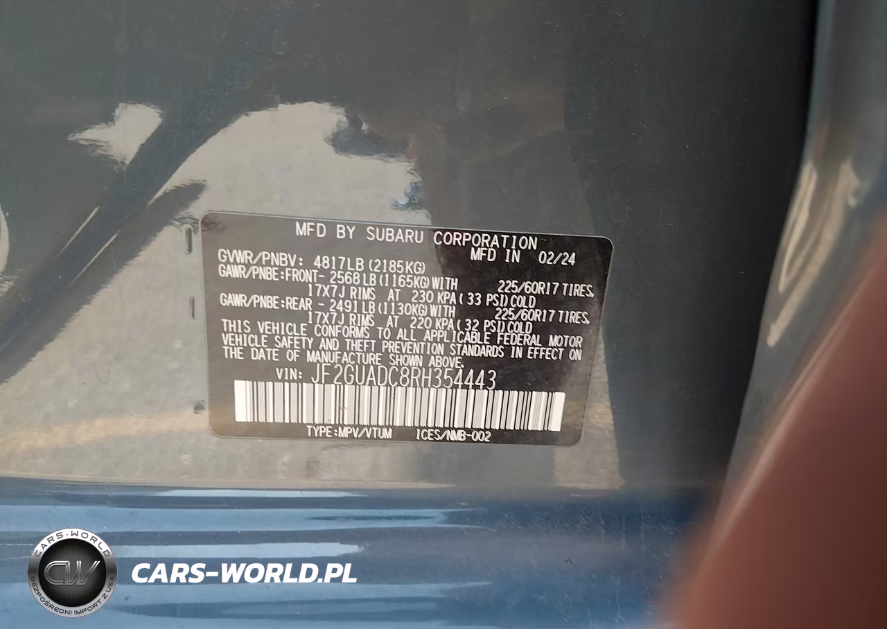 2024 Subaru Crosstrek Premium VIN:JF2GUADC8RH354443 - 9