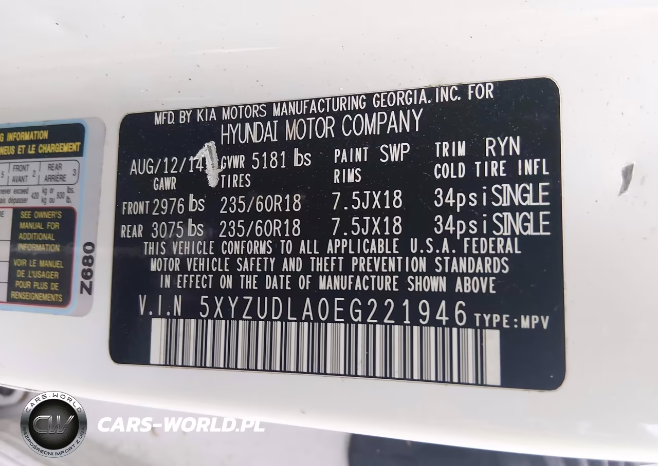 2014 Hyundai Santa Fe Sport 2.0L Turbo VIN:5XYZUDLA0EG221946 - 9