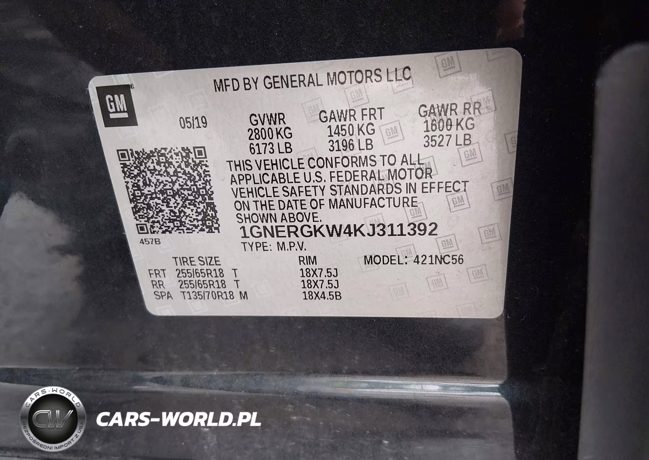 2019 Chevrolet Traverse 1Lt VIN:1GNERGKW4KJ311392 - 9