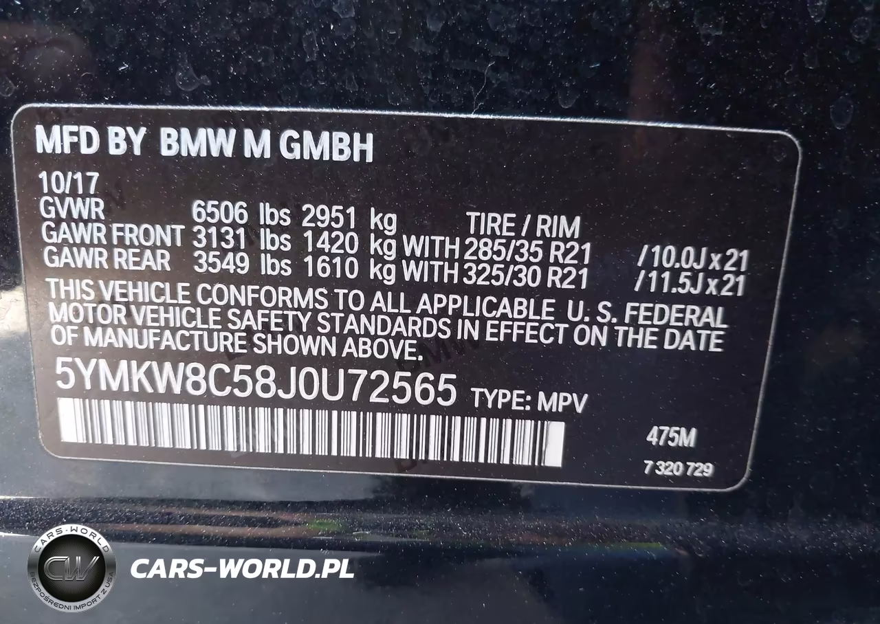 2018 BMW X6 M VIN:5YMKW8C58J0U72565 - 9