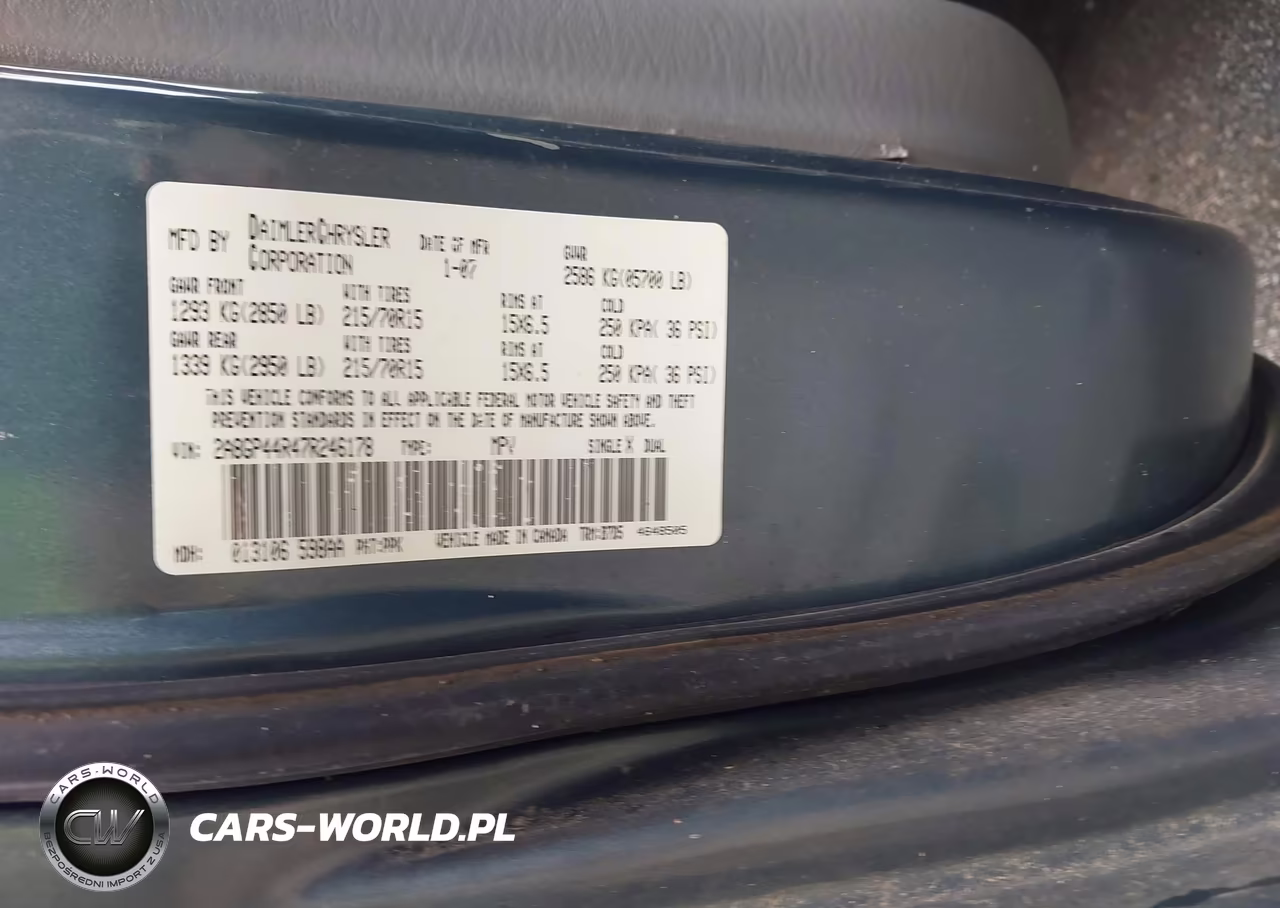2007 Chrysler Town & Country Lx VIN:2A8GP44R47R246178 - 9