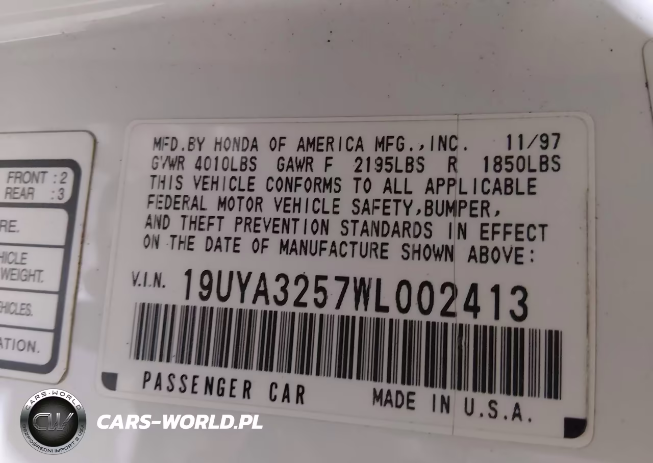1998 Acura Cl 2.3 VIN:19UYA3257WL002413 - 9