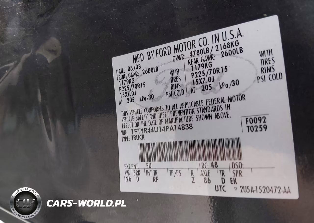 2004 Ford Ranger Edge-Tremor-Xlt VIN:1FTYR44U14PA14838 - 9