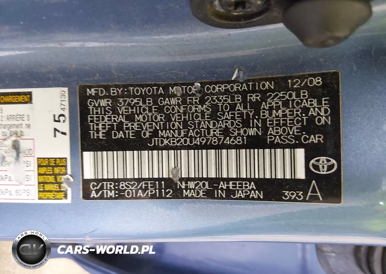 2009 Toyota Prius VIN:JTDKB20U497874681 - 9