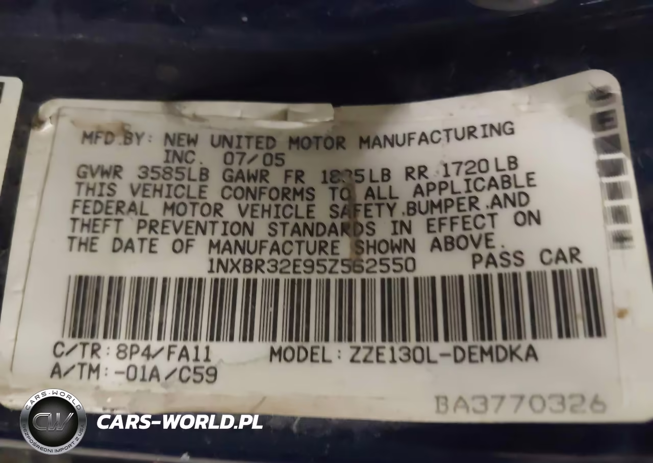 2005 Toyota Corolla Ce VIN:1NXBR32E95Z562550 - 9