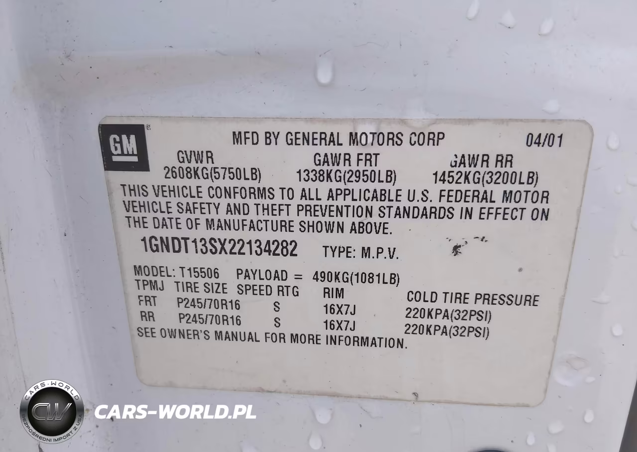 2002 Chevrolet Trailblazer Lt VIN:1GNDT13SX22134282 - 9