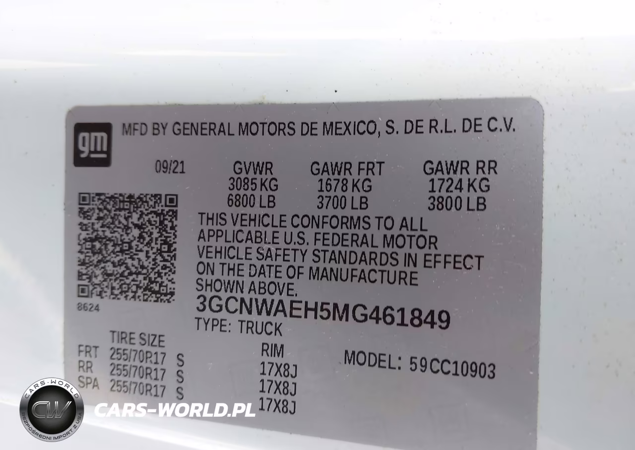 2021 Chevrolet Silverado 1500 2Wd Long Bed Wt VIN:3GCNWAEH5MG461849 - 9