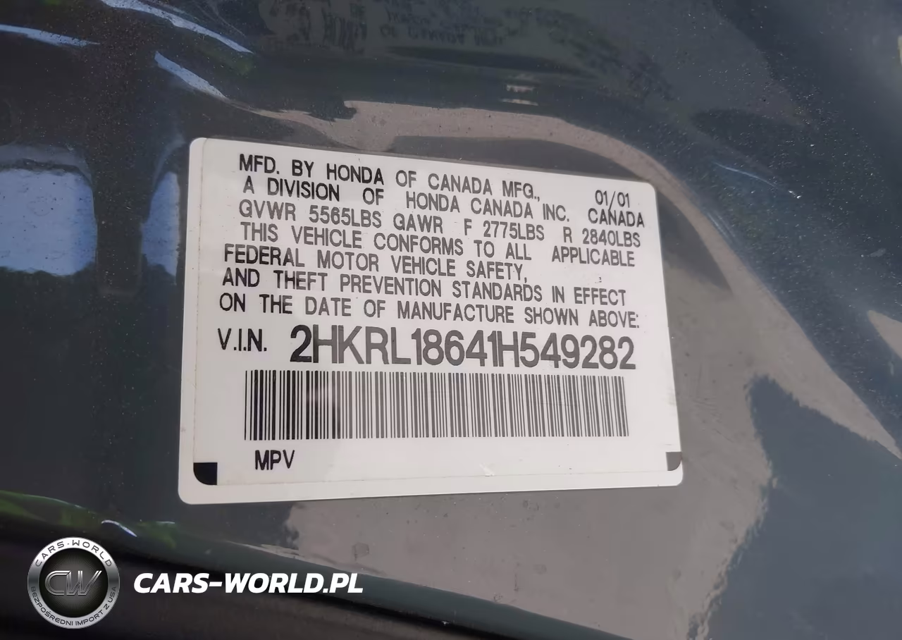 2001 Honda Odyssey Ex VIN:2HKRL18641H549282 - 9