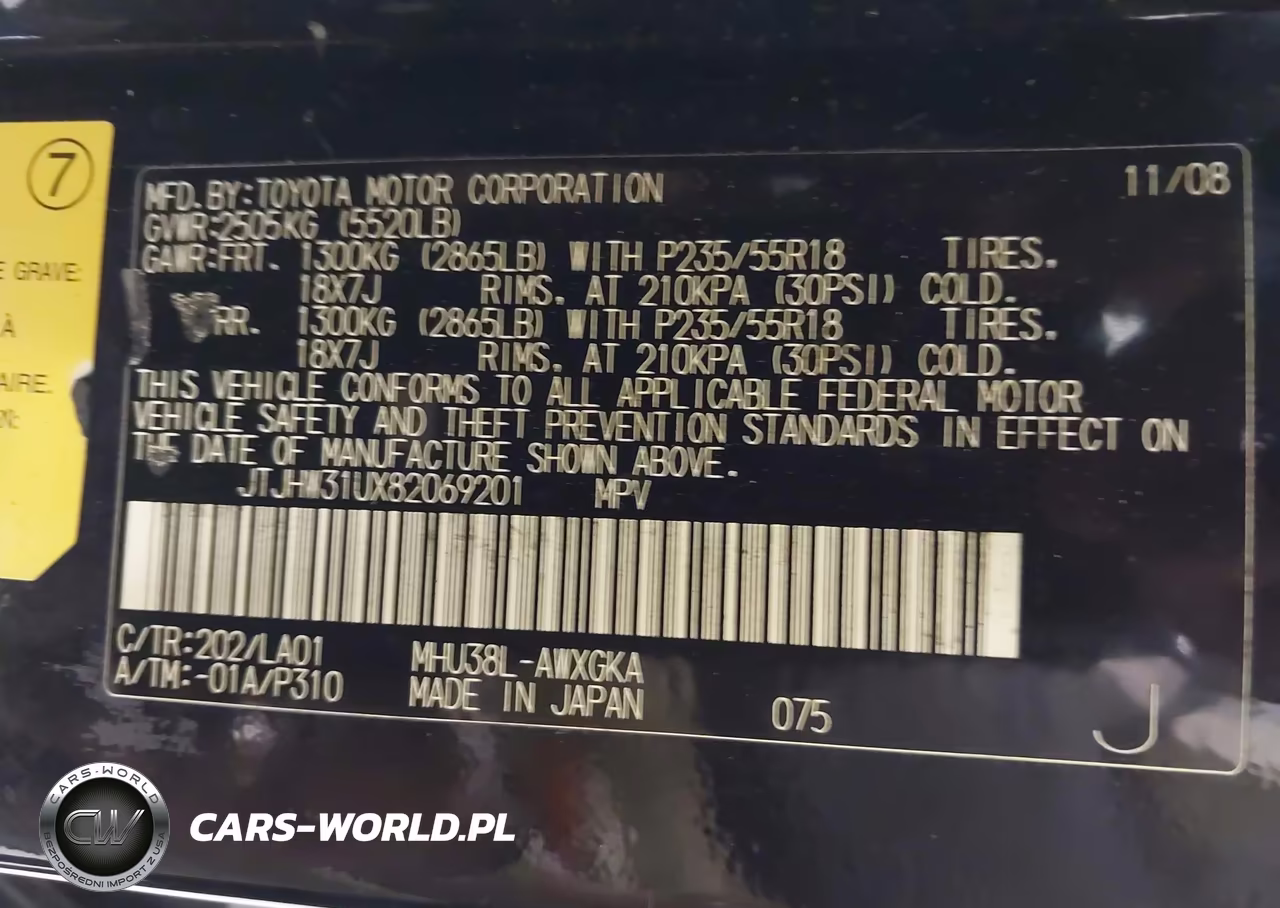 2008 Lexus Rx 400H VIN:JTJHW31UX82069201 - 9