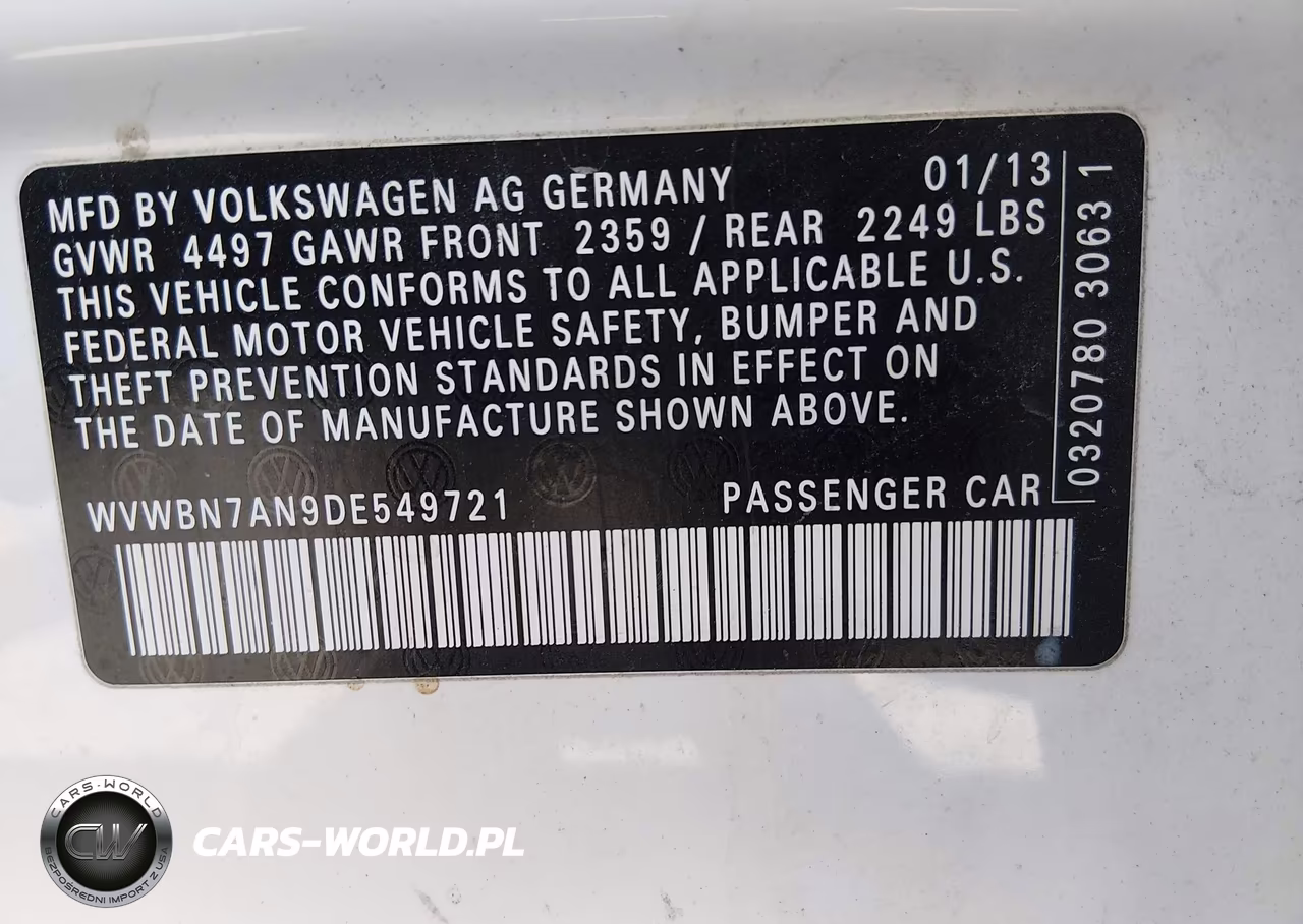 2013 Volkswagen Cc 2.0T Sport VIN:WVWBN7AN9DE549721 - 9