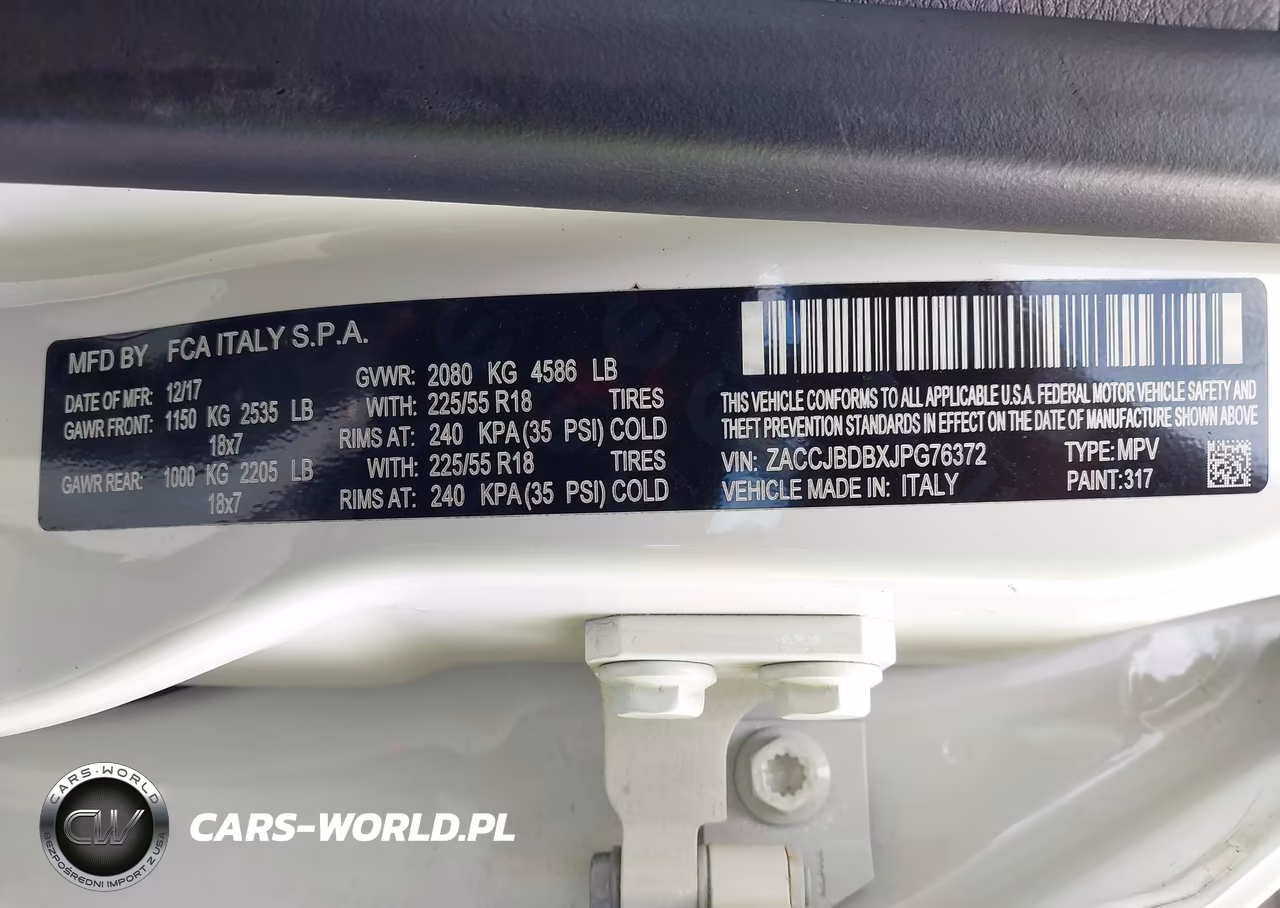 2018 Jeep Renegade Limited 4X4 VIN:ZACCJBDBXJPG76372 - 9