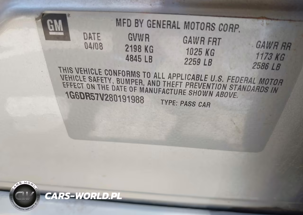 2008 Cadillac Cts Rwd W-1Sb VIN:1G6DR57V280191988 - 9
