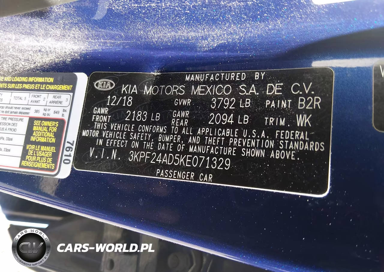 2019 Kia Forte Lxs VIN:3KPF24AD5KE071329 - 9