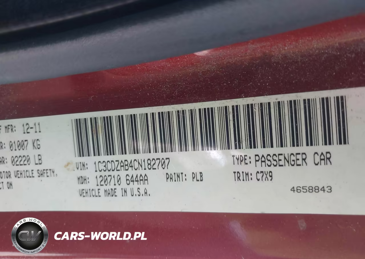 2012 Dodge Avenger Se VIN:1C3CDZAB4CN182707 - 9