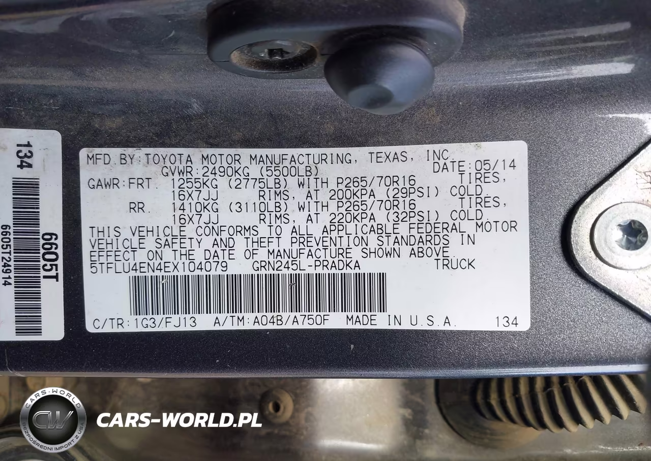 2014 Toyota Tacoma Base V6 VIN:5TFLU4EN4EX104079 - 9