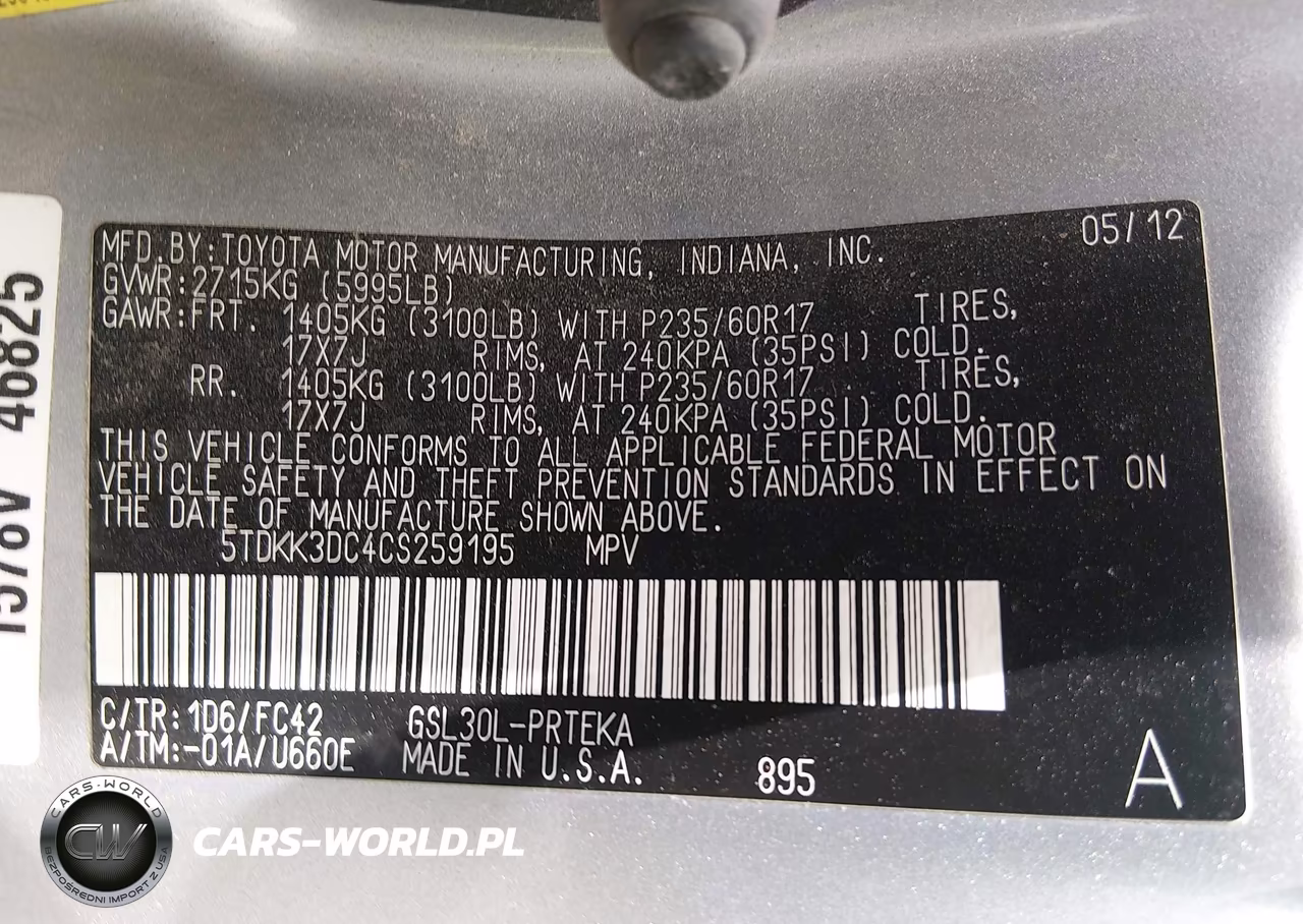 2012 Toyota Sienna Le V6 8 Passenger VIN:5TDKK3DC4CS259195 - 9