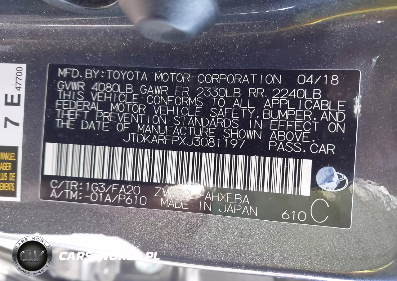 2018 Toyota Prius Prime Plus VIN:JTDKARFPXJ3081197 - 9