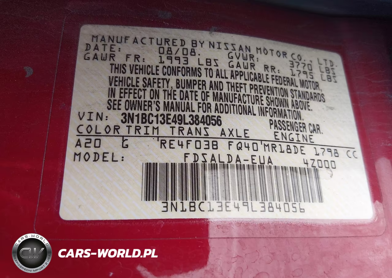 2009 Nissan Versa 1.8S VIN:3N1BC13E49L384056 - 9