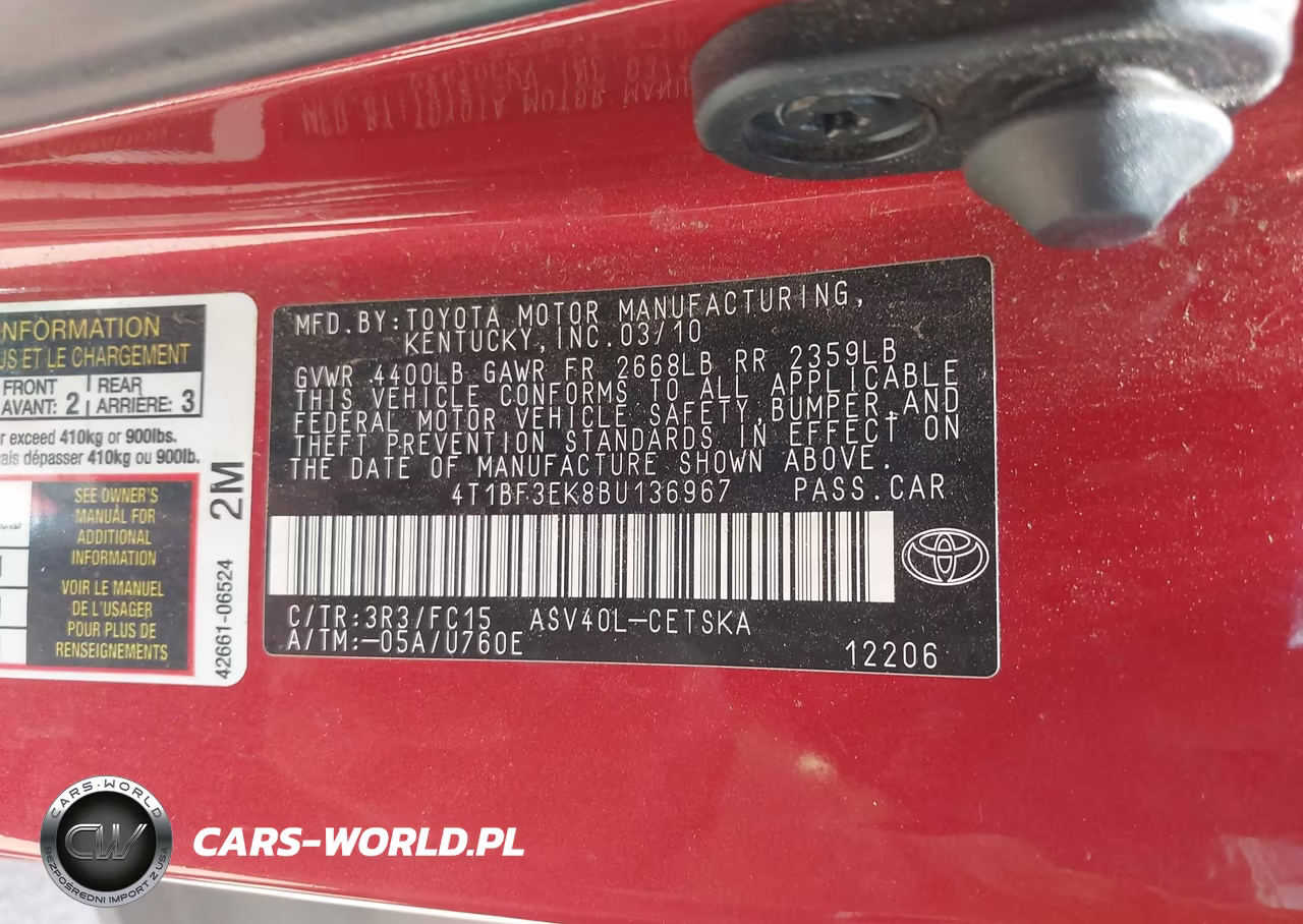 2011 Toyota Camry Se VIN:4T1BF3EK8BU136967 - 9