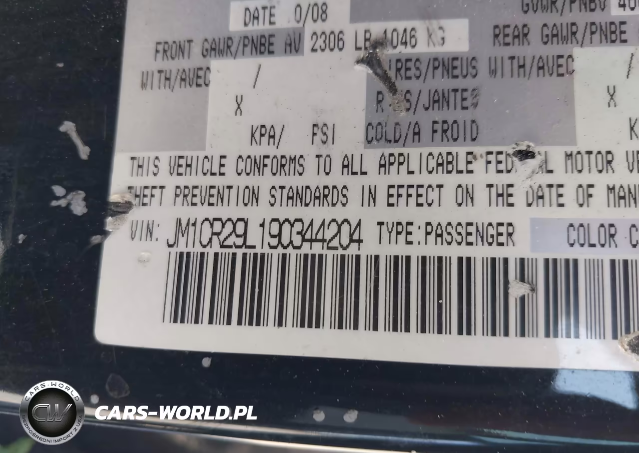2009 Mazda Mazda5 Sport VIN:JM1CR29L190344204 - 9