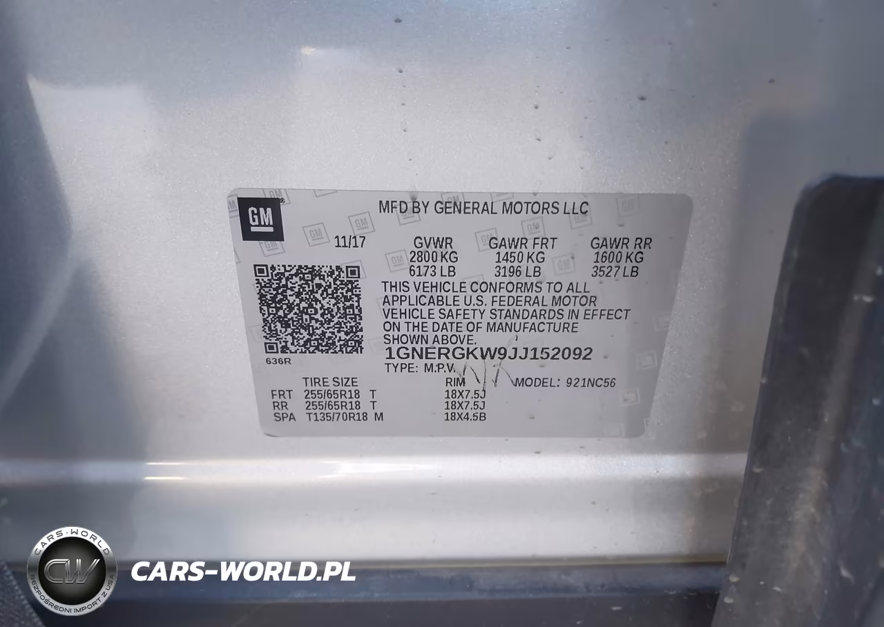 2018 Chevrolet Traverse 1Lt VIN:1GNERGKW9JJ152092 - 9