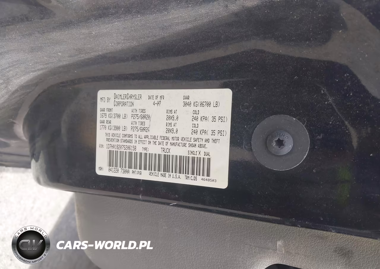 2007 Dodge Ram 1500 Slt VIN:1D7HA18207S206158 - 9