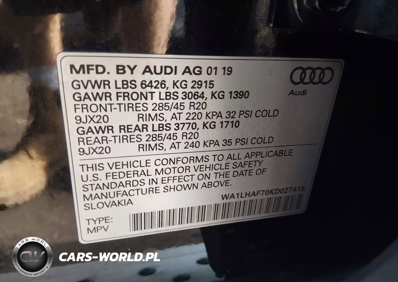 2019 Audi Q7 45 Premium-45 Se Premium VIN:WA1LHAF70KD027415 - 9