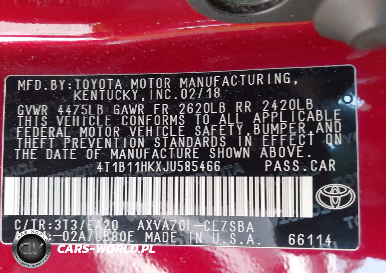 2018 Toyota Camry Se VIN:4T1B11HKXJU585466 - 9