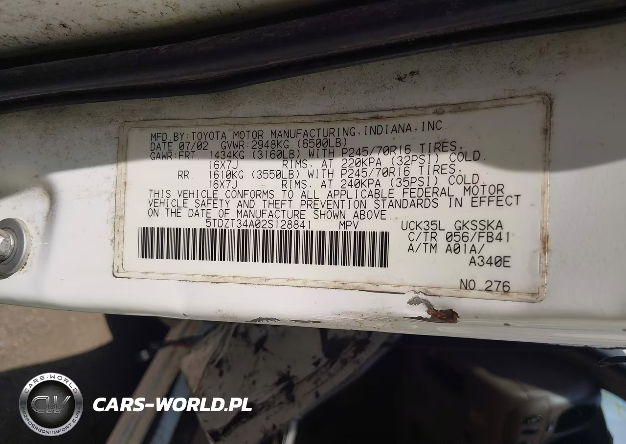 2002 Toyota Sequoia Sr5 V8 VIN:5TDZT34A02S128841 - 9