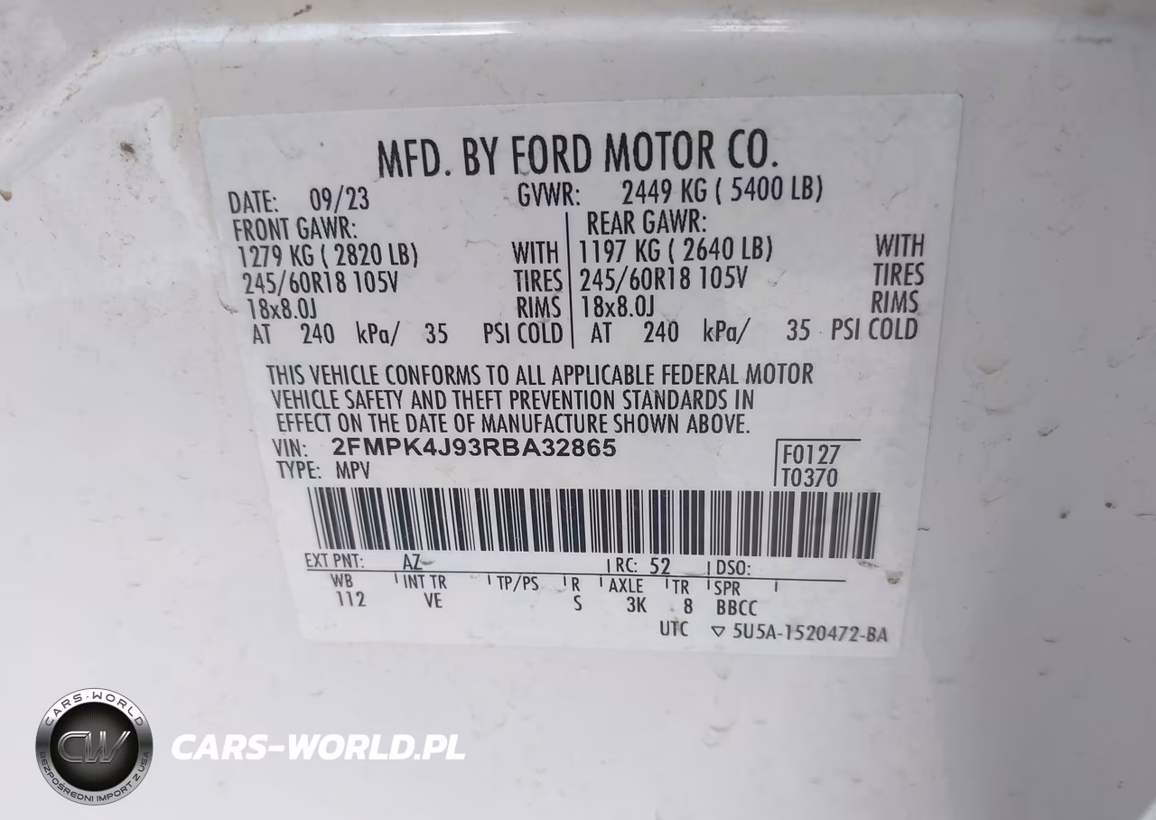 2024 Ford Edge Sel VIN:2FMPK4J93RBA32865 - 9