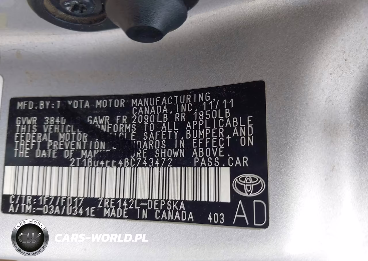 2011 Toyota Corolla S VIN:2T1BU4EE4BC743472 - 9
