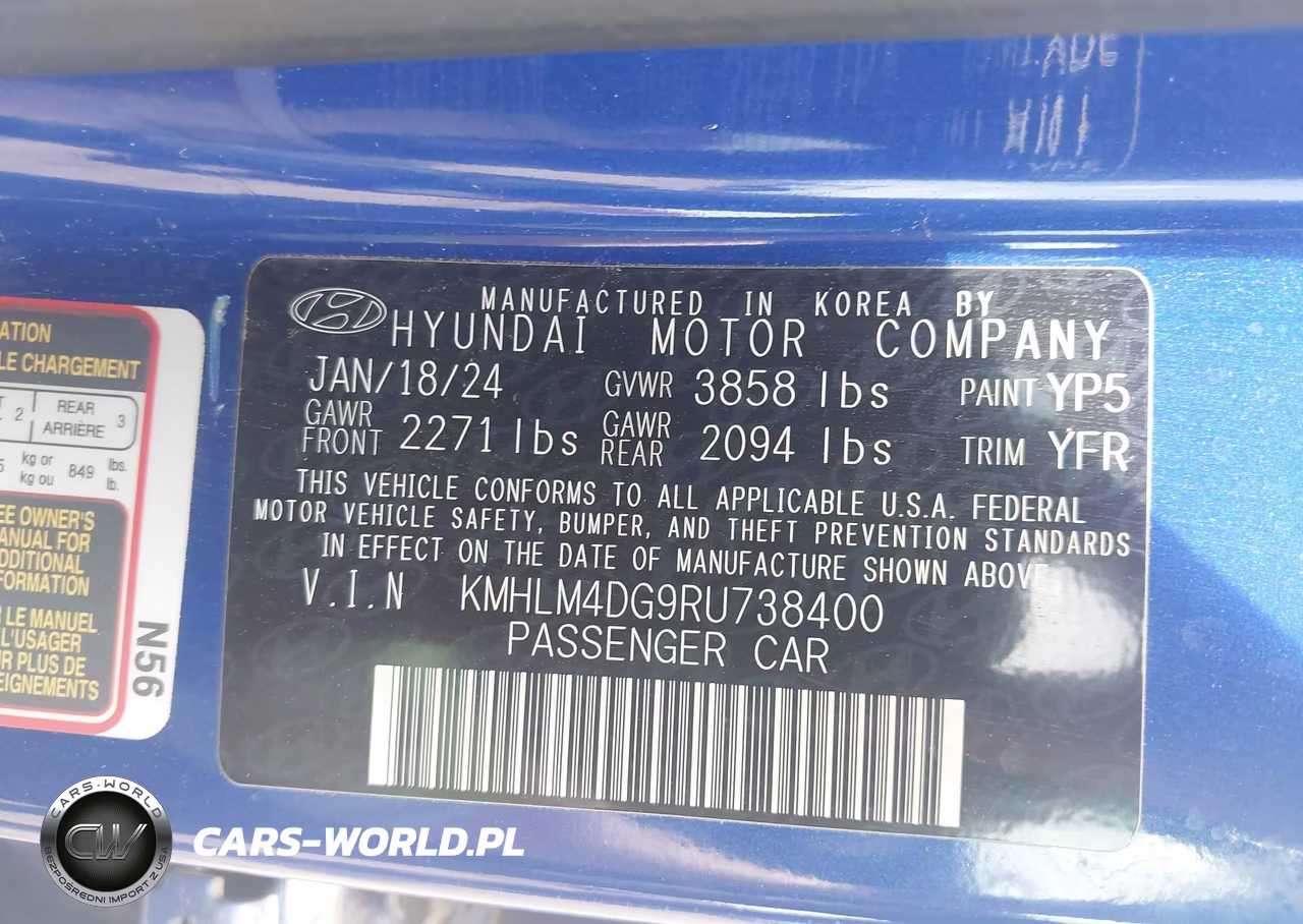2024 Hyundai Elantra Sel VIN:KMHLM4DG9RU738400 - 9
