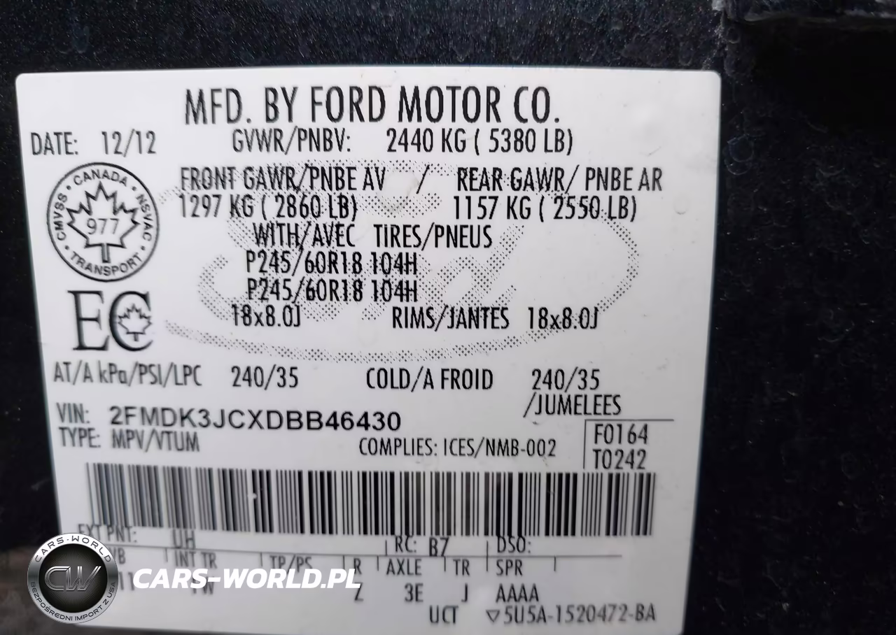 2013 Ford Edge Sel VIN:2FMDK3JCXDBB46430 - 9