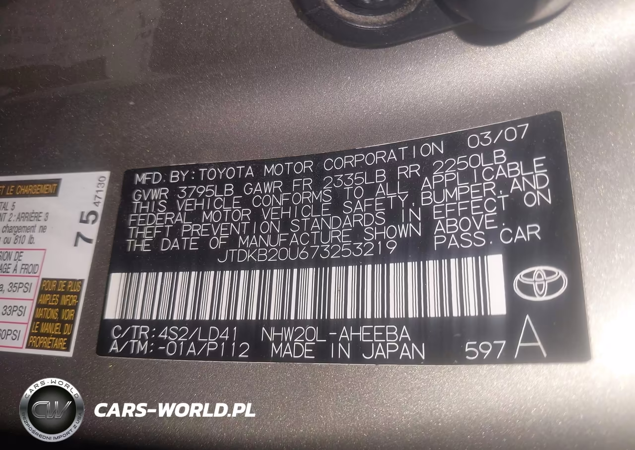 2007 Toyota Prius VIN:JTDKB20U673253219 - 9