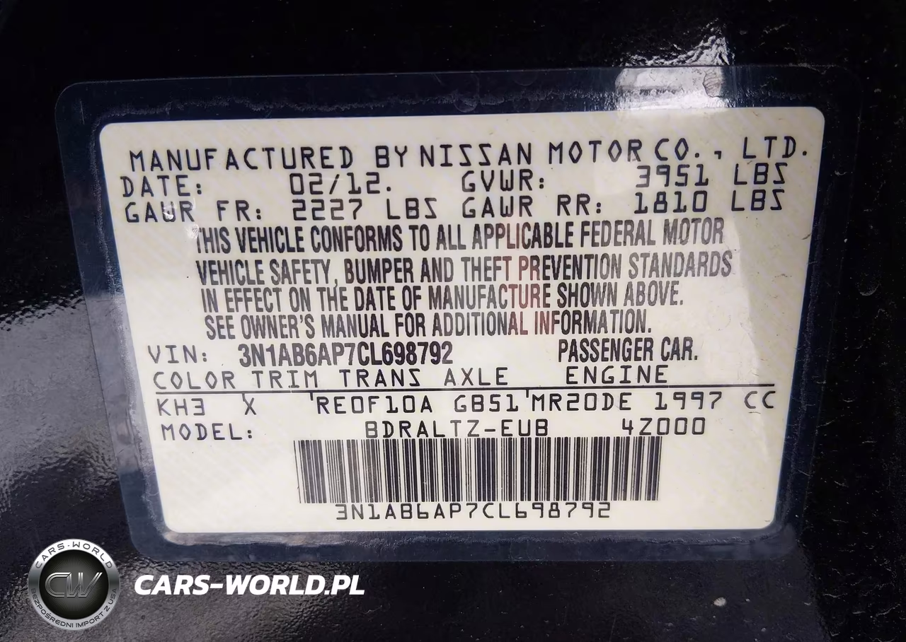 2012 Nissan Sentra 2.0 S VIN:3N1AB6AP7CL698792 - 9