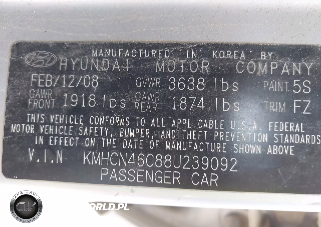 2008 Hyundai Accent Gls VIN:KMHCN46C88U239092 - 9