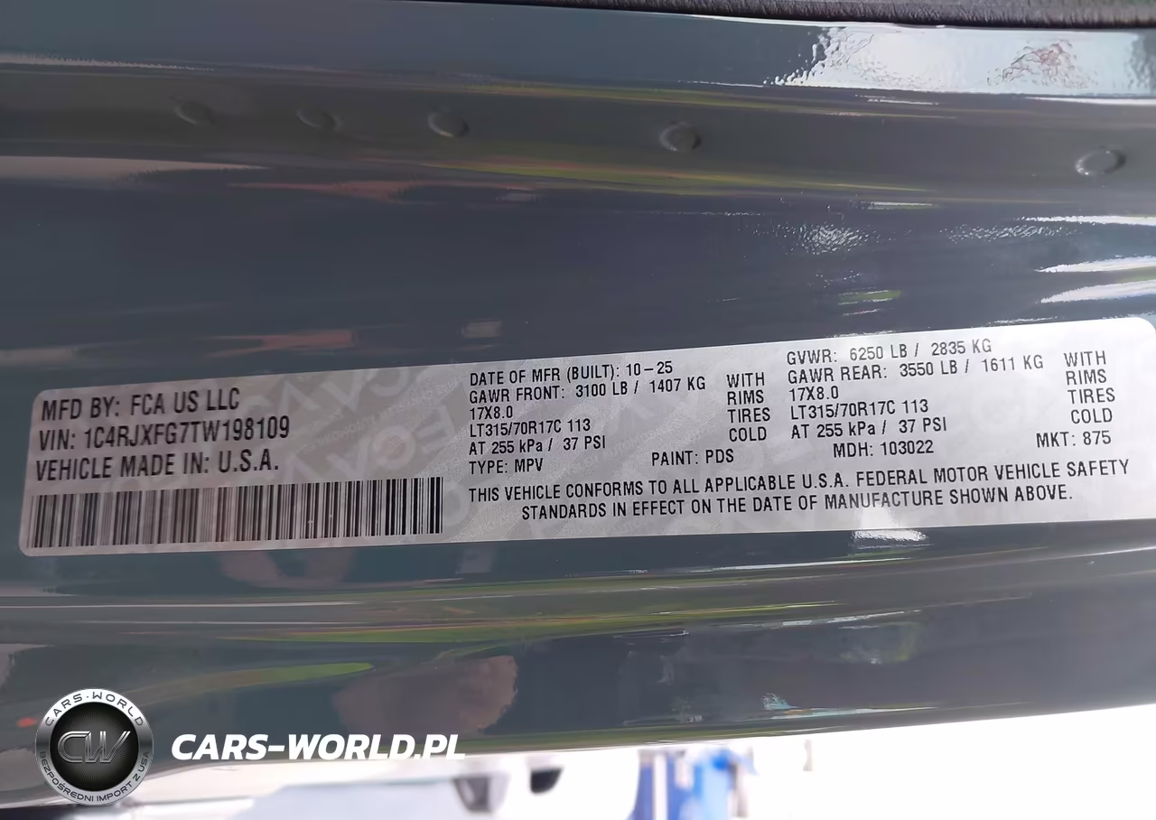 2026 Jeep Wrangler VIN:1C4RJXFG7TW198109 - 9
