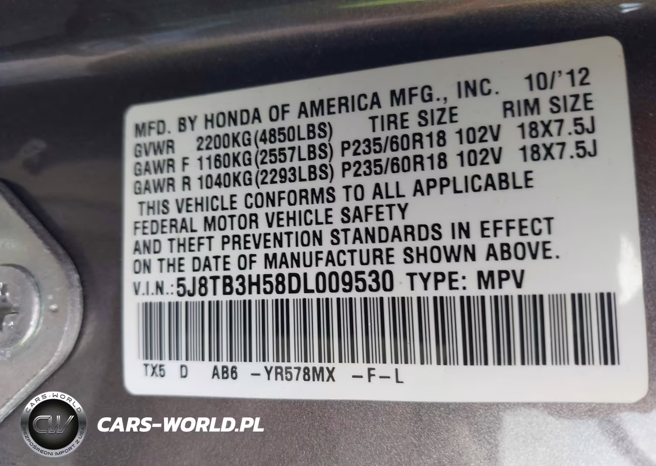 2013 Acura Rdx VIN:5J8TB3H58DL009530 - 9