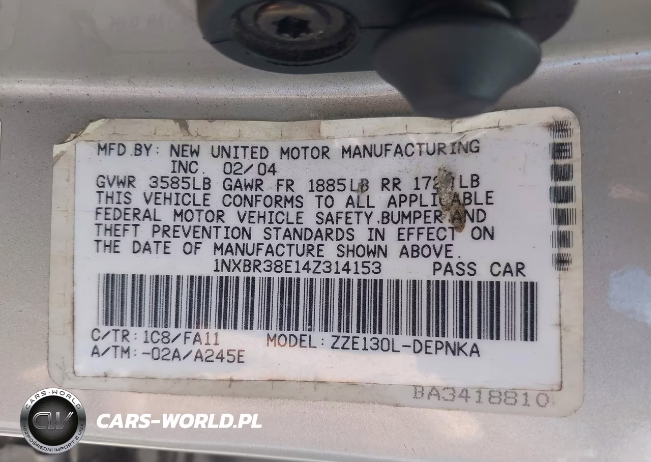 2004 Toyota Corolla Le VIN:1NXBR38E14Z314153 - 9