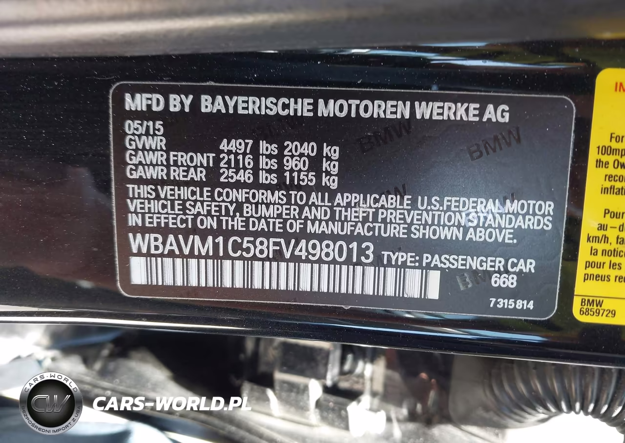 2015 BMW X1 Sdrive28I VIN:WBAVM1C58FV498013 - 9