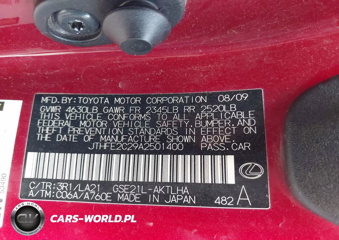 2010 Lexus Is 350C VIN:JTHFE2C29A2501400 - 9
