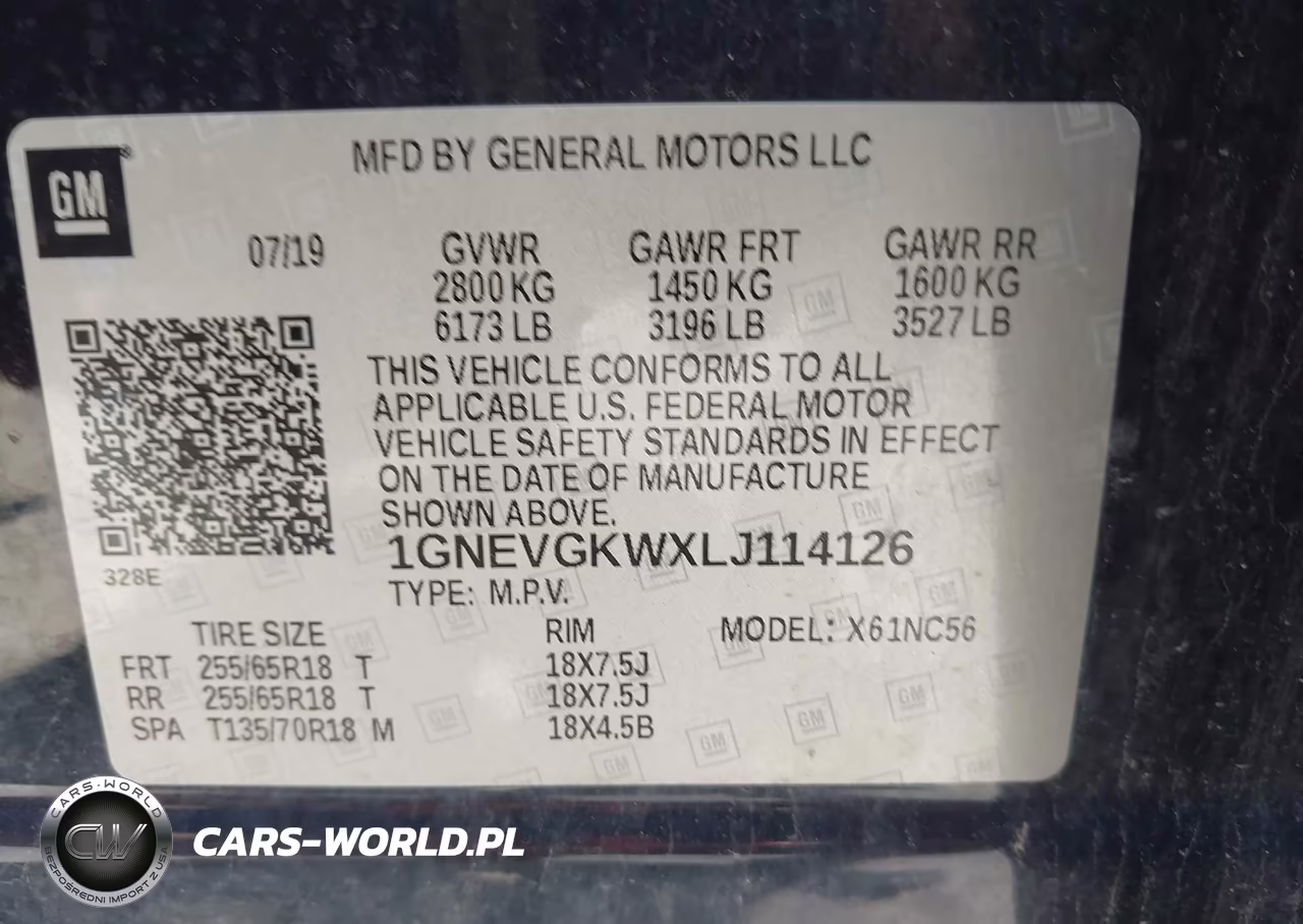 2020 Chevrolet Traverse Awd Lt Cloth VIN:1GNEVGKWXLJ114126 - 9