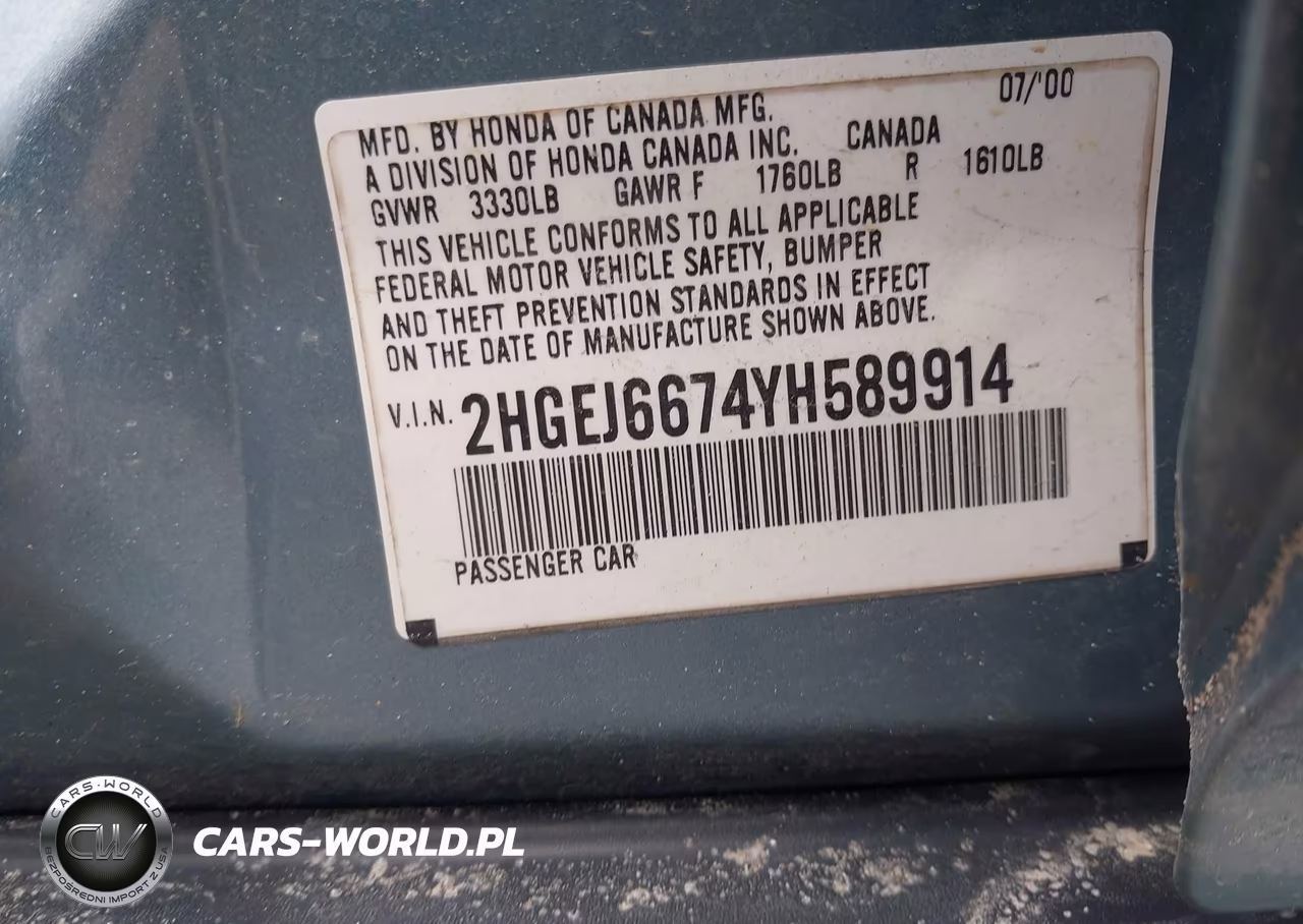 2000 Honda Civic Lx VIN:2HGEJ6674YH589914 - 9