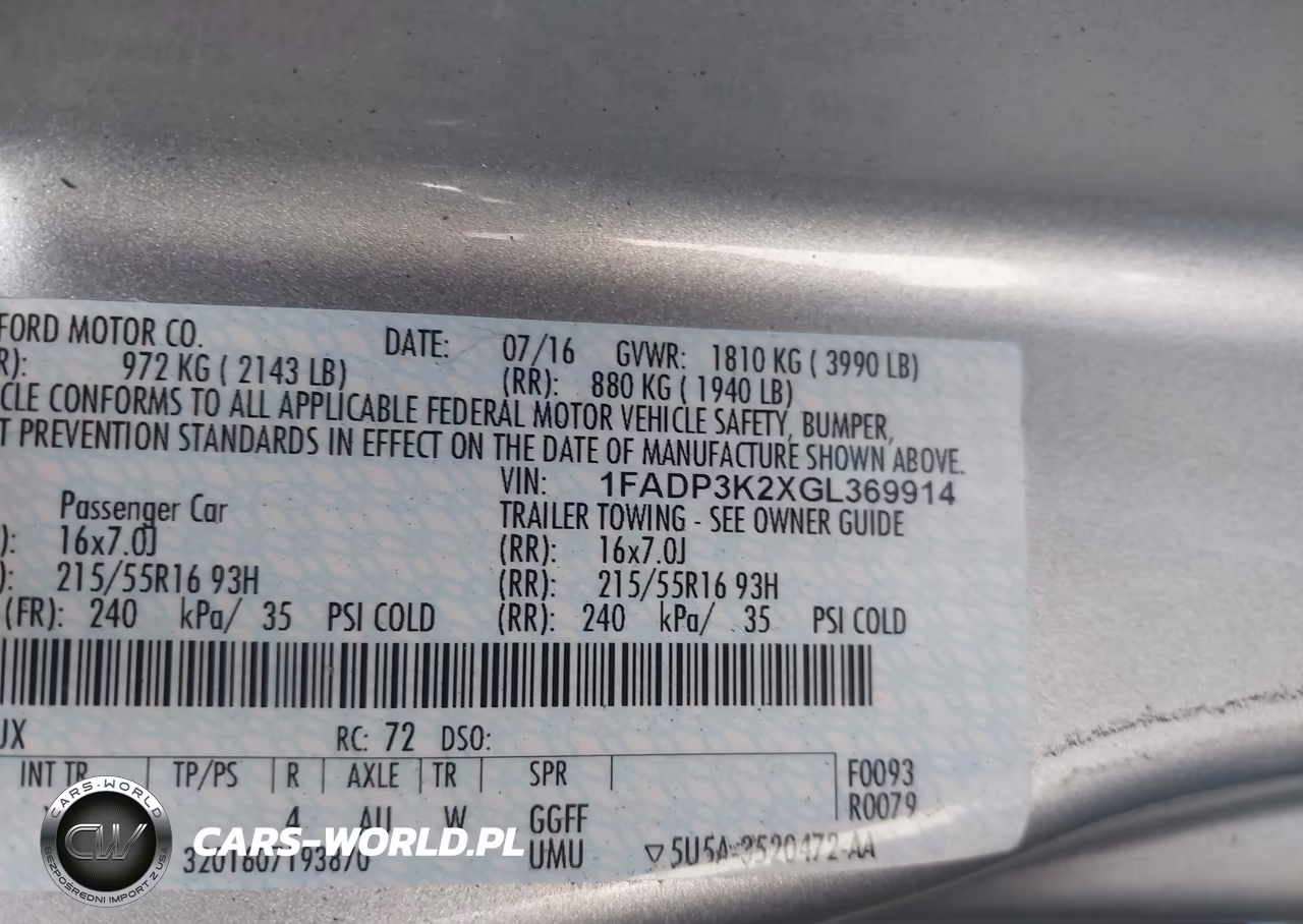 2016 Ford Focus Se VIN:1FADP3K2XGL369914 - 9