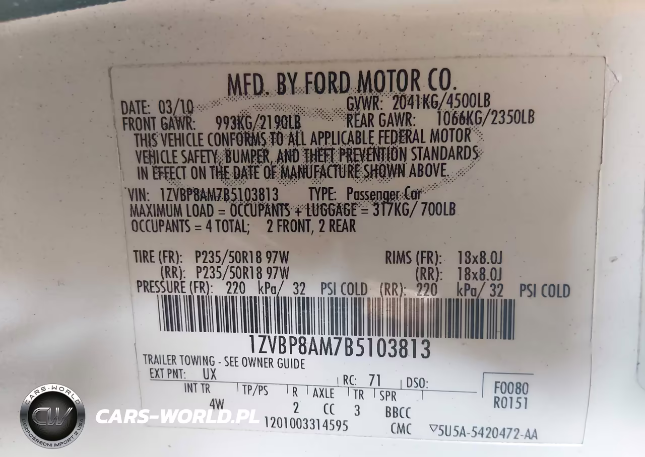 2011 Ford Mustang V6-V6 Premium VIN:1ZVBP8AM7B5103813 - 9