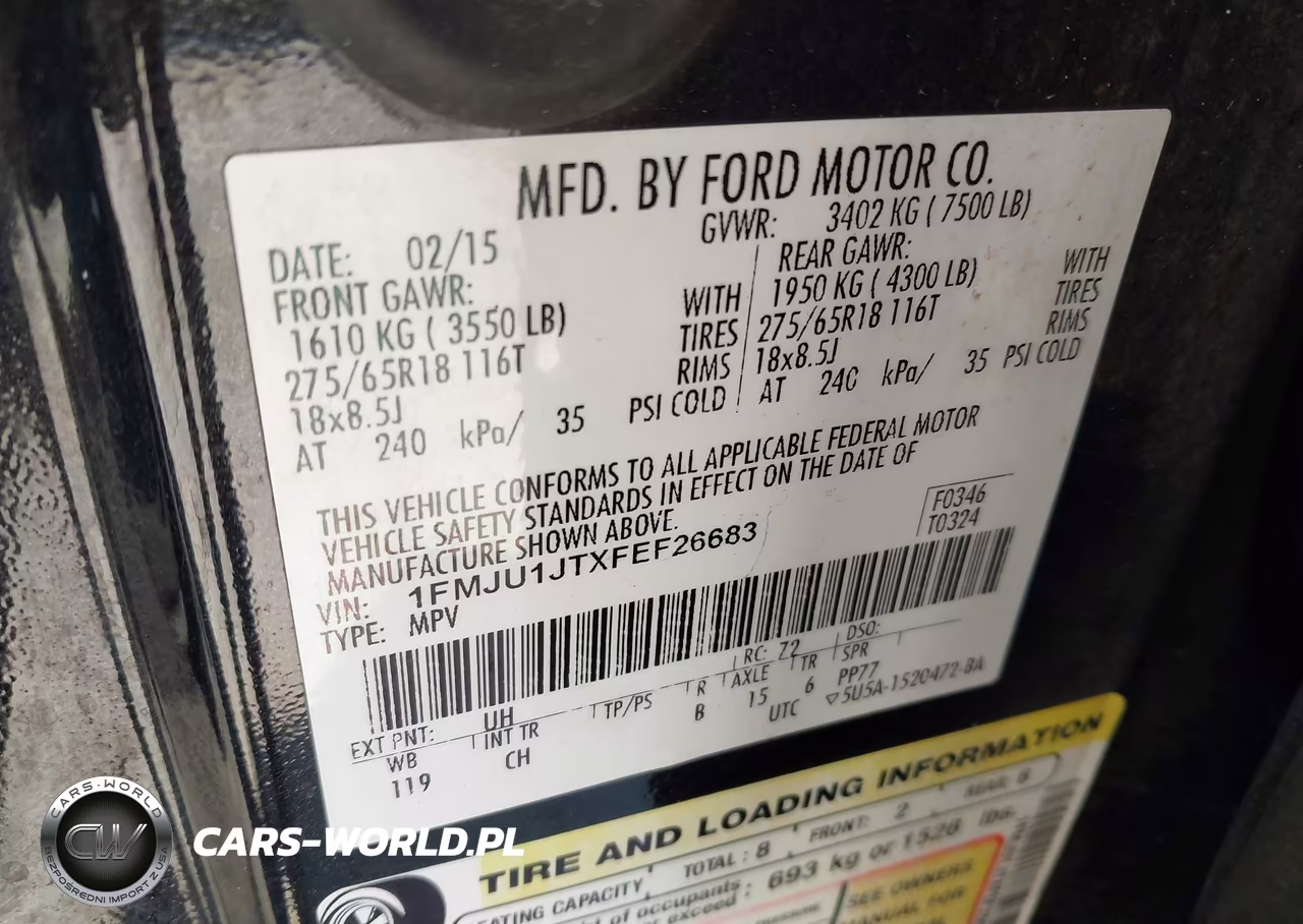 2015 Ford Expedition Xlt VIN:1FMJU1JTXFEF26683 - 9