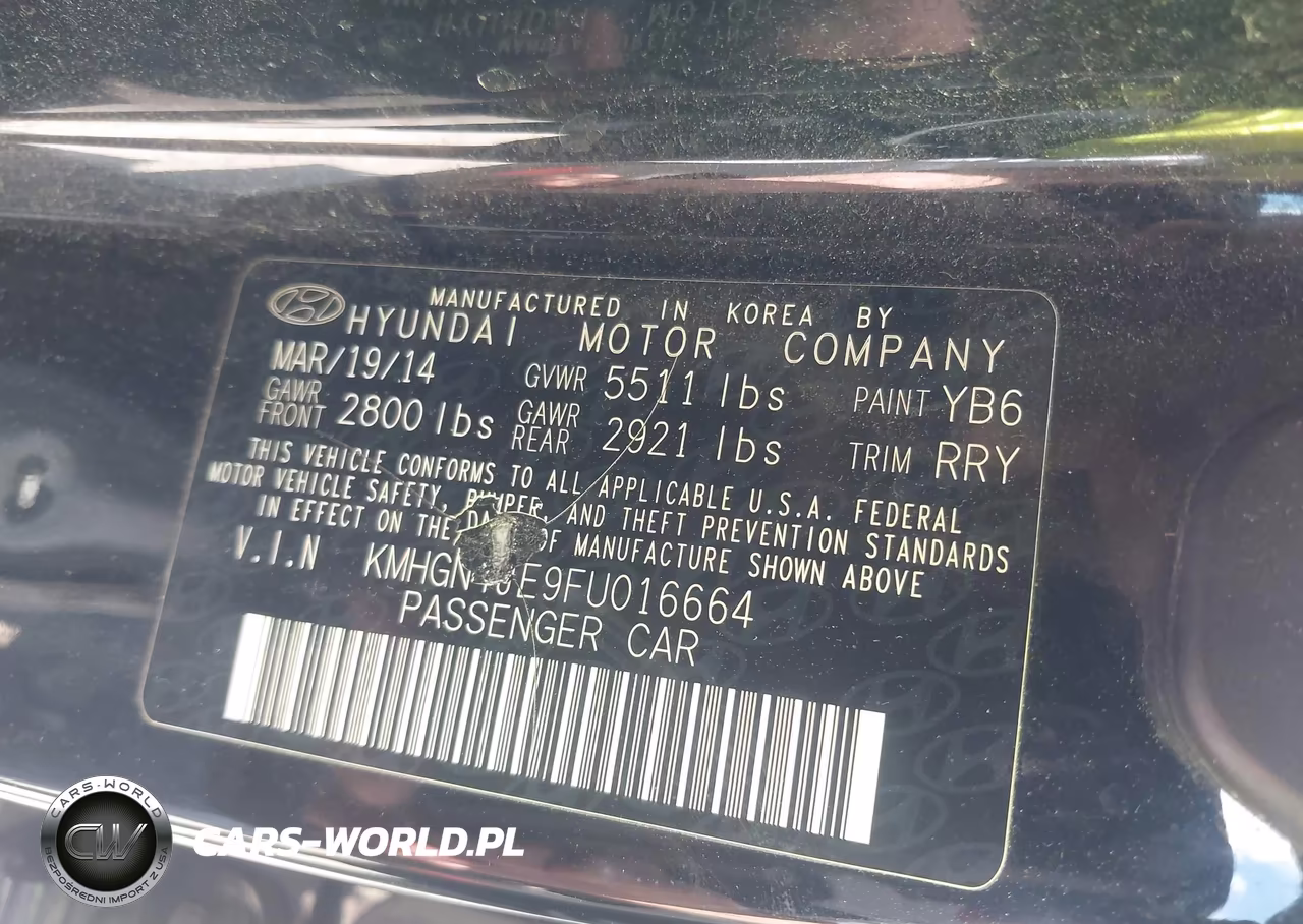 2015 Hyundai Genesis 3.8 VIN:KMHGN4JE9FU016664 - 9