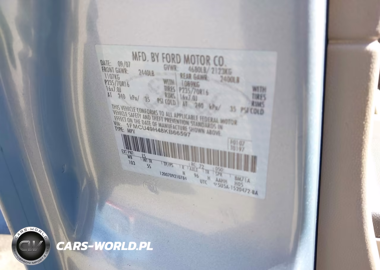 2008 Ford Escape Hybrid VIN:1FMCU49H48KB66597 - 9