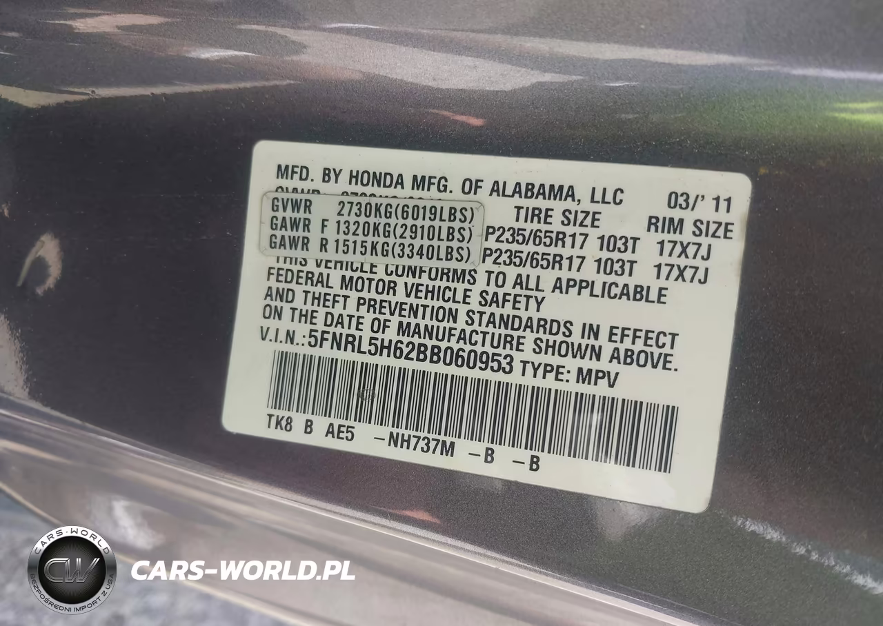 2011 Honda Odyssey Ex-L VIN:5FNRL5H62BB060953 - 9
