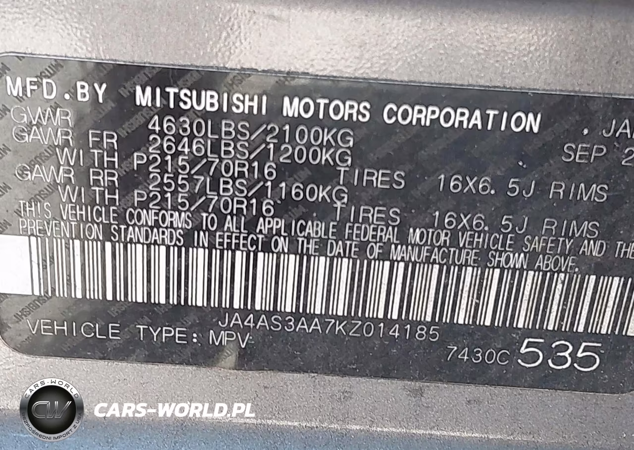 2019 Mitsubishi Eclipse Cross Es VIN:JA4AS3AA7KZ014185 - 9